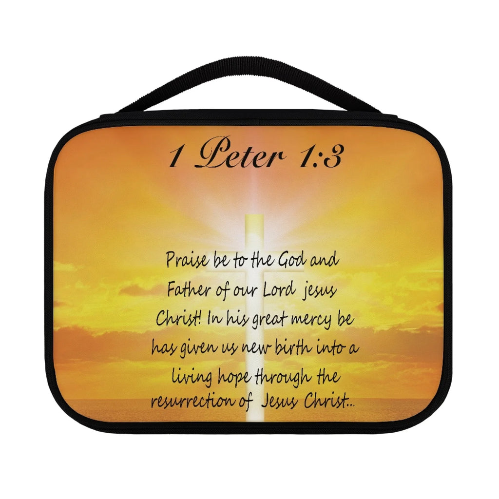 Print Cross and Psalm Text Bible Covers for Men Book Carrying Case Travel Bible Case Organizer with Handle for Easy Carrying