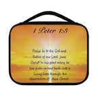 Print Cross and Psalm Text Bible Covers for Men Book Carrying Case Travel Bible Case Organizer with Handle for Easy Carrying