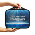 Print Cross and Psalm Text Bible Covers for Men Book Carrying Case Travel Bible Case Organizer with Handle for Easy Carrying