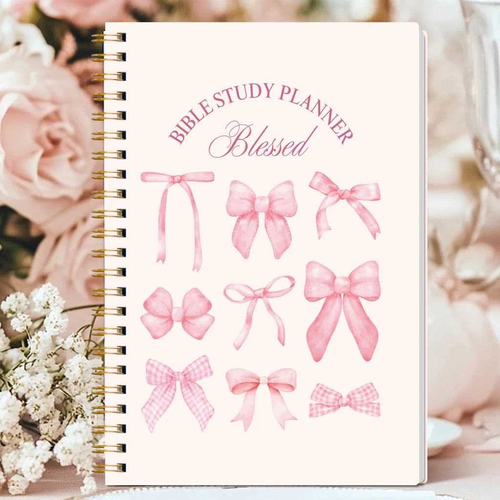 Christian Bible Study Journal Notebook with SOAP Method, Floral Spiral Prayer Devotional Book, Scripture Gift for Women