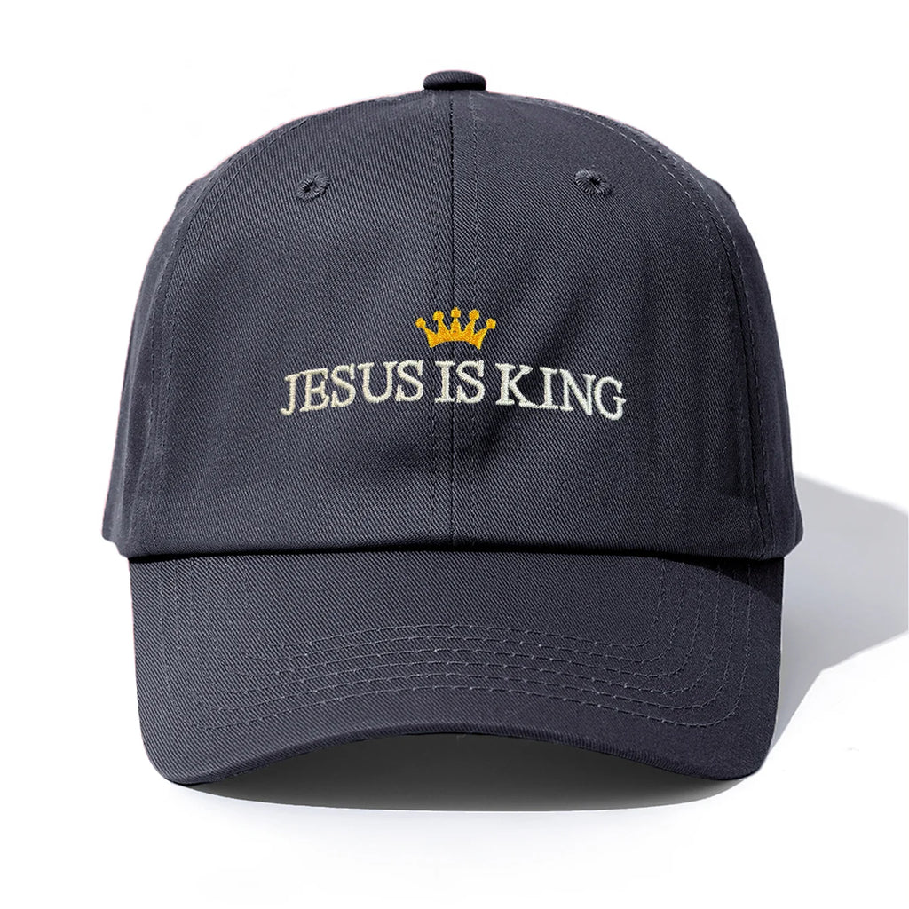 1Pc JESUS IS KING Embroidery Baseball Cap for Adults,Minimalist Retro Style Casual Soft Adjustable Dad Hat,Perfect as Gift