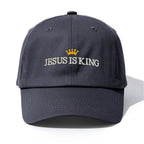 1Pc JESUS IS KING Embroidery Baseball Cap for Adults,Minimalist Retro Style Casual Soft Adjustable Dad Hat,Perfect as Gift