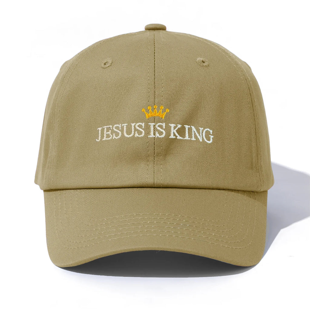 1Pc JESUS IS KING Embroidery Baseball Cap for Adults,Minimalist Retro Style Casual Soft Adjustable Dad Hat,Perfect as Gift