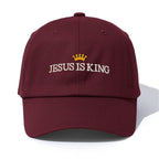 1Pc JESUS IS KING Embroidery Baseball Cap for Adults,Minimalist Retro Style Casual Soft Adjustable Dad Hat,Perfect as Gift