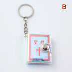Special Mini Holy Bible Keychain English Religious Miniature Paper Spiritual Christian Jesus Cover Keyring Gift