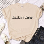 Bible Faith Jesus T Shirt Women Japanese Tee Girl Manga Designer Streetwear Clothing