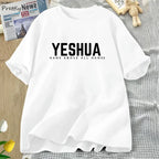 Vintage Yeshua Christian T-Shirt Women Faith Tshirt Jesus Cotton Short Sleeve Letter Print T Shirt Unisex Streetwear God Tops