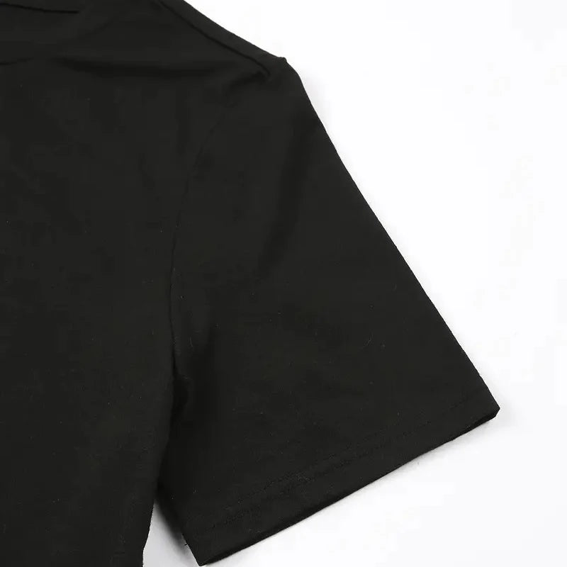 Casual Graphic Crew Neck Tees Tops Women'S 90S Y2K Vintage Tshirt Clothes Women Yeshua Letter Print Gothic Short Sleeve T Shirt