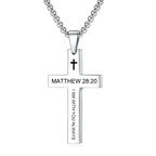 Christian Bible Verse Cross Pendant Necklace Stainless Steel Religious Scripture Prayer Jewelry Gifts