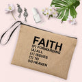 Jesus Faith Cross Print Christian Linen Wristlet Clutch Bag Beach Vacation Handbag Travel Wash Organizer Case Makeup Bags Gifts