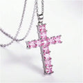 New Fashion Necklaces Female Pendants Gold Multi Color Crystal Jesus Cross Pendant for Women Necklace Party Leisure Time Jewelry