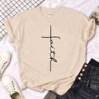 Bible Faith Jesus T Shirt Women Japanese Tee Girl Manga Designer Streetwear Clothing