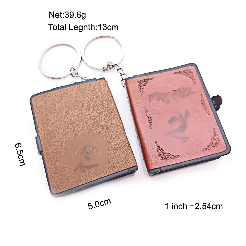 1Pcs Fashion Key Chain with Mini Bible English Mini Holy Bible Keychains Pu Leather Religious Christian Jesus Cross Keyrings