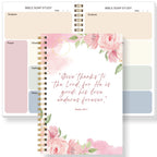 Christian Bible Study Journal Notebook with SOAP Method, Floral Spiral Prayer Devotional Book, Scripture Gift for Women
