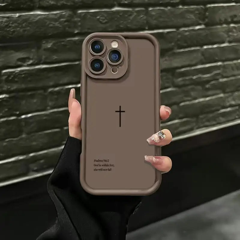 Biblical Cross Phone Case for Iphone 11-17 Pro Max | Slim & Shockproof Cover | Drop-Proof Protection | Faith-Based Design