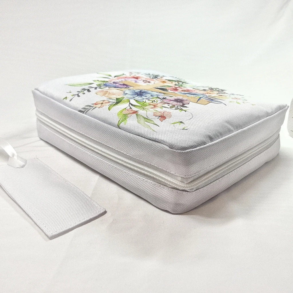 Bible Cover, Floral Bible Case with Handle & Pocket, Bible Book Case Carrying Organizer Bag with Bookmark, for Girls Catholic