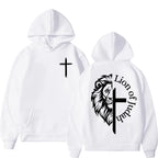 Lion of Judah Aesthetic Christian Religious Hoodie Men Harajuku Y2K Streetwear Sweatshirt Jesus Unisex Oversized Hoody Pullovers