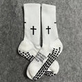 Sports Casual Socks Cross Printed Non Slip Football Socks Professional Outdoor Game Training Socks Breathable Comfortable Socks
