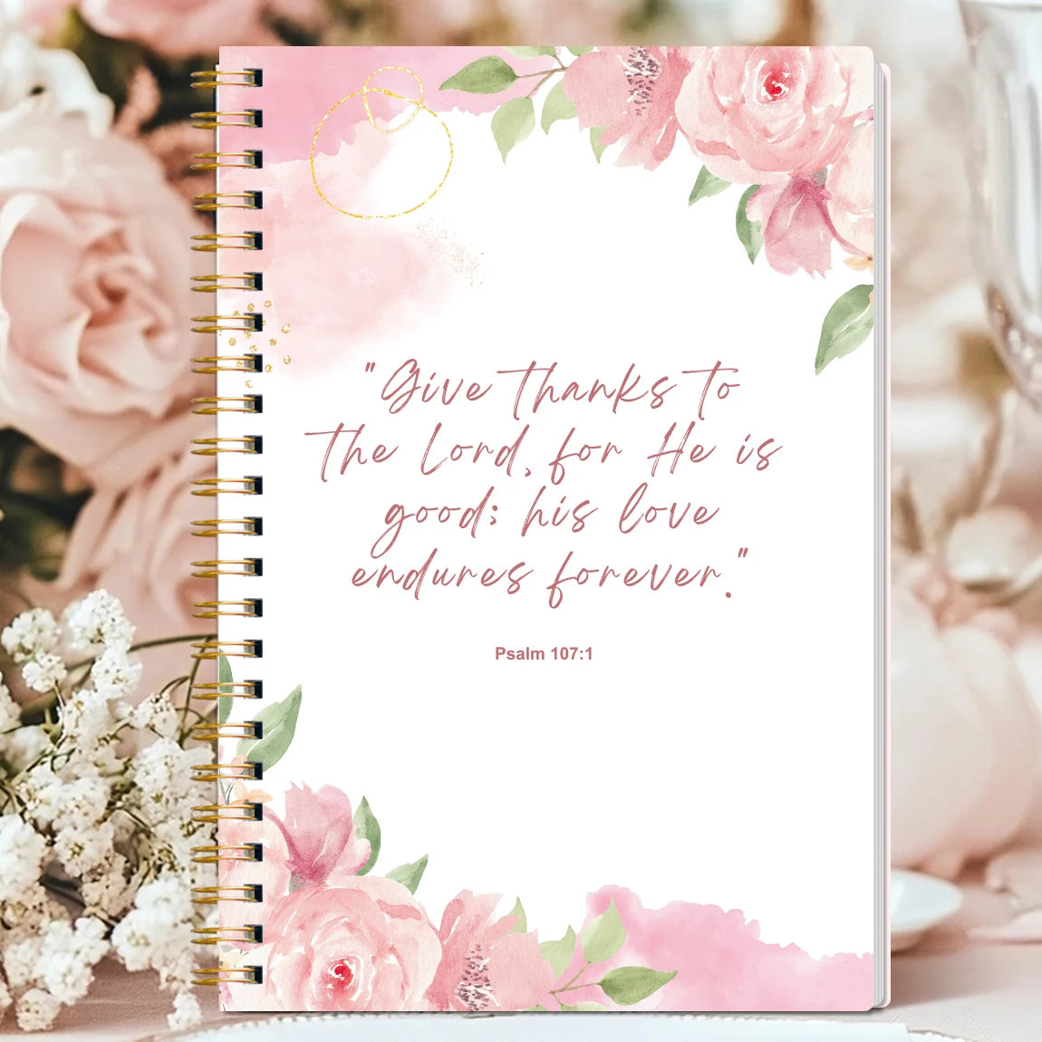 Christian Bible Study Journal Notebook with SOAP Method, Floral Spiral Prayer Devotional Book, Scripture Gift for Women