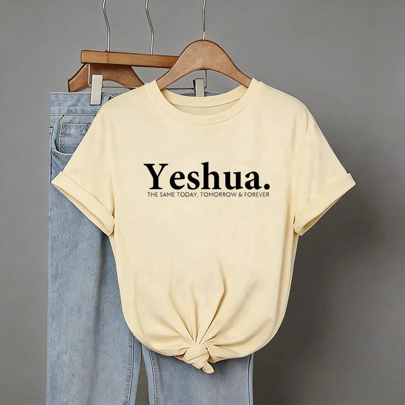 Casual Graphic Crew Neck Tees Tops Women'S 90S Y2K Vintage Tshirt Clothes Women Yeshua Letter Print Gothic Short Sleeve T Shirt