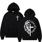 Lion of Judah Aesthetic Christian Religious Hoodie Men Harajuku Y2K Streetwear Sweatshirt Jesus Unisex Oversized Hoody Pullovers