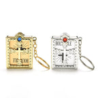 Special Mini Holy Bible Keychain English Religious Miniature Paper Spiritual Christian Jesus Cover Keyring Gift