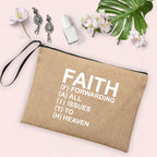 Jesus Faith Cross Print Christian Linen Wristlet Clutch Bag Beach Vacation Handbag Travel Wash Organizer Case Makeup Bags Gifts