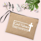 Jesus Faith Cross Print Christian Linen Wristlet Clutch Bag Beach Vacation Handbag Travel Wash Organizer Case Makeup Bags Gifts