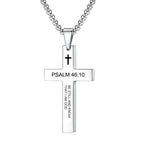 Christian Bible Verse Cross Pendant Necklace Stainless Steel Religious Scripture Prayer Jewelry Gifts