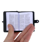 1Pcs Fashion Key Chain with Mini Bible English Mini Holy Bible Keychains Pu Leather Religious Christian Jesus Cross Keyrings