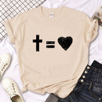 Bible Faith Jesus T Shirt Women Japanese Tee Girl Manga Designer Streetwear Clothing