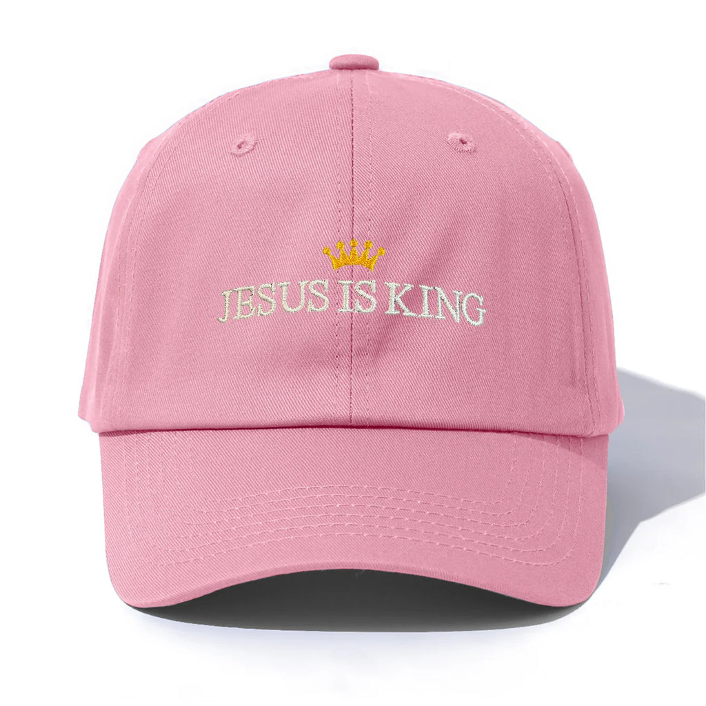 1Pc JESUS IS KING Embroidery Baseball Cap for Adults,Minimalist Retro Style Casual Soft Adjustable Dad Hat,Perfect as Gift