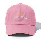 1Pc JESUS IS KING Embroidery Baseball Cap for Adults,Minimalist Retro Style Casual Soft Adjustable Dad Hat,Perfect as Gift