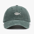 Embroidered JESUS FISH Design Men Women Wash Cotton Soft Baseball Caps Adjustable Dad Duck Tongue Cap