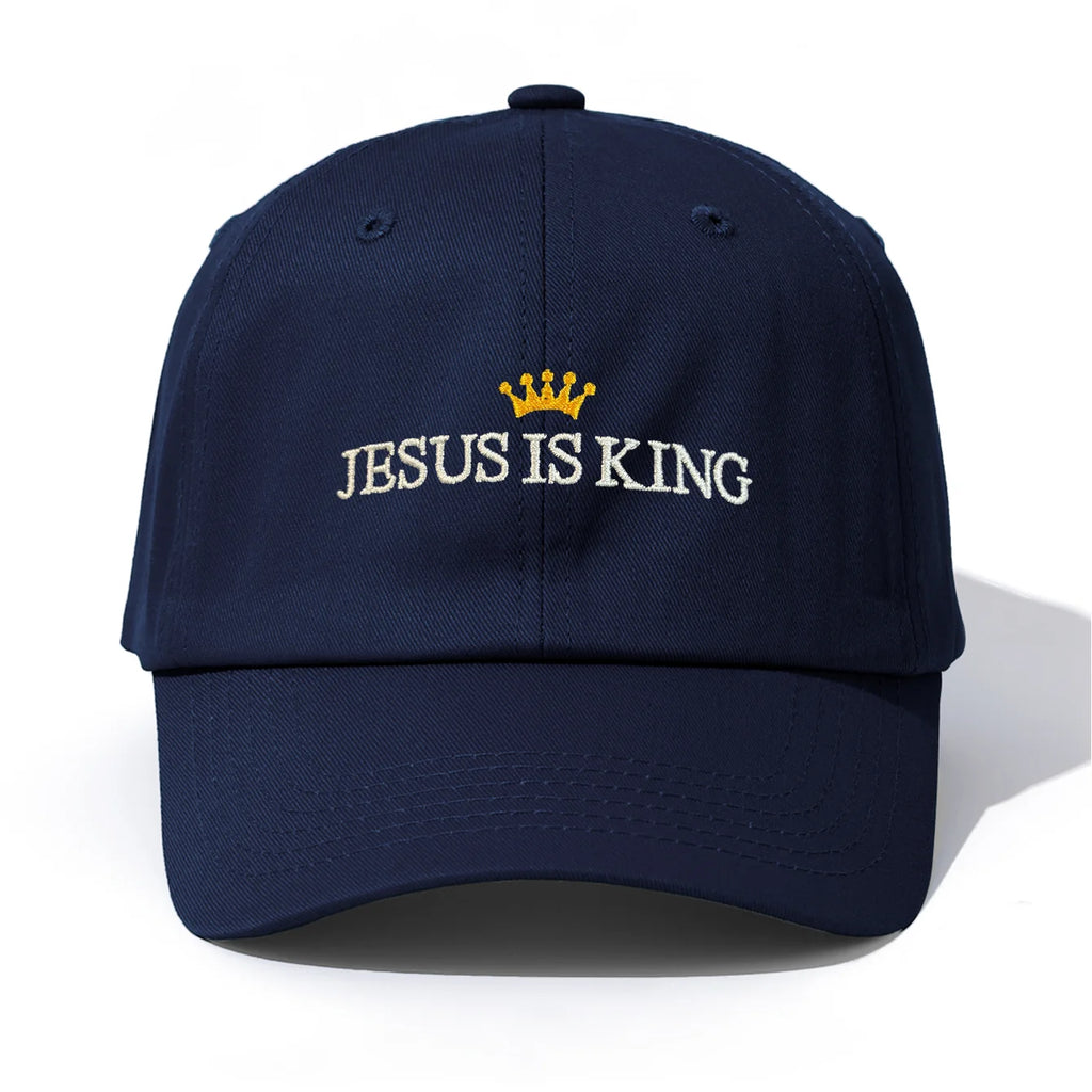 1Pc JESUS IS KING Embroidery Baseball Cap for Adults,Minimalist Retro Style Casual Soft Adjustable Dad Hat,Perfect as Gift