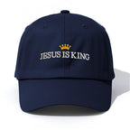 1Pc JESUS IS KING Embroidery Baseball Cap for Adults,Minimalist Retro Style Casual Soft Adjustable Dad Hat,Perfect as Gift