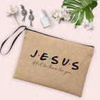 Jesus Faith Cross Print Christian Linen Wristlet Clutch Bag Beach Vacation Handbag Travel Wash Organizer Case Makeup Bags Gifts