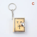 Special Mini Holy Bible Keychain English Religious Miniature Paper Spiritual Christian Jesus Cover Keyring Gift