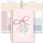 Christian Bible Study Journal Notebook with SOAP Method, Floral Spiral Prayer Devotional Book, Scripture Gift for Women