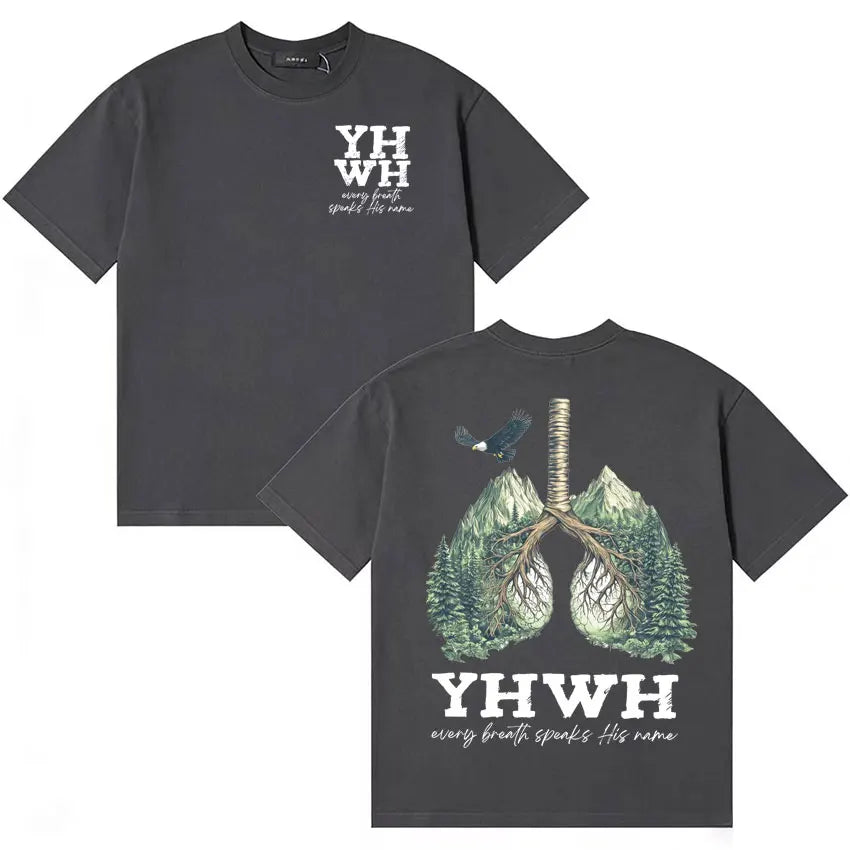 Jesus Yhwh Christian Loose T-Shirt Cotton Casual Crewneck Short Sleeve Tee Shirts Summer Mens Women Fashion O-Neck Cozy Clothing