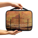 Print Cross and Psalm Text Bible Covers for Men Book Carrying Case Travel Bible Case Organizer with Handle for Easy Carrying
