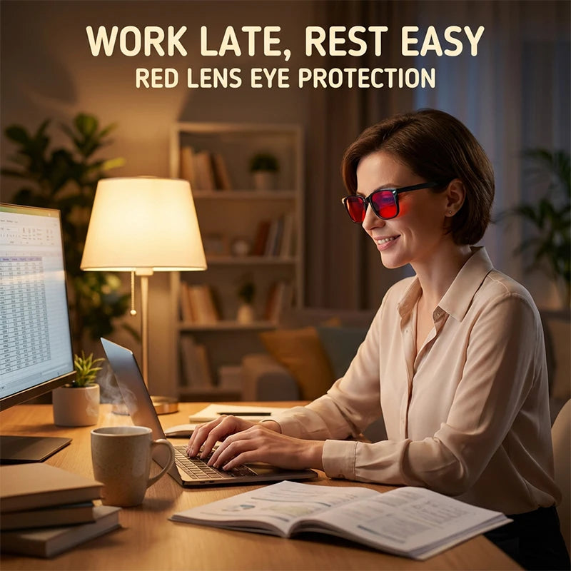Anti Blue Light Blocking Sleep Glasses Women Men 2026 Computer Gaming Read Red Lens Filter Eyeglasses Change Color Sunglasses