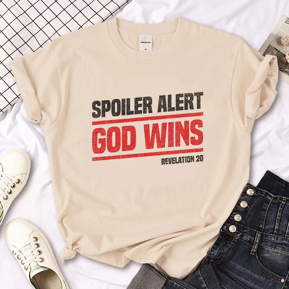 Bible Faith Jesus T Shirt Women Japanese Tee Girl Manga Designer Streetwear Clothing